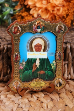 фото Молитва на стол дерево Маленький конгрев зелёный (икона, золото) №ФС-МНСД-05