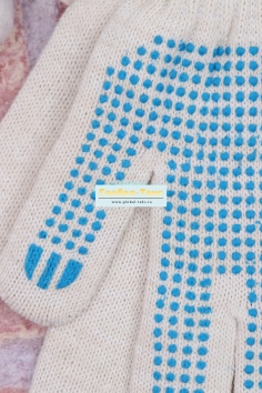 фото Перчатки с ПВХ (10 кл) 5-ти нитка (белые) №ЛТК-ПВХ105Б (24/105)