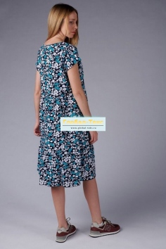 фото Платье с пуговицами и сборкой Шанталь (голубой) №Р-710 (4П/101)